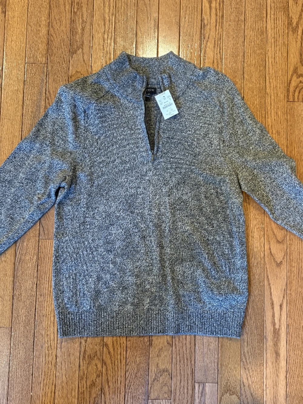 J.Crew Gray Marled Quarter Zip Mock Neck Sweater Men's Sz M